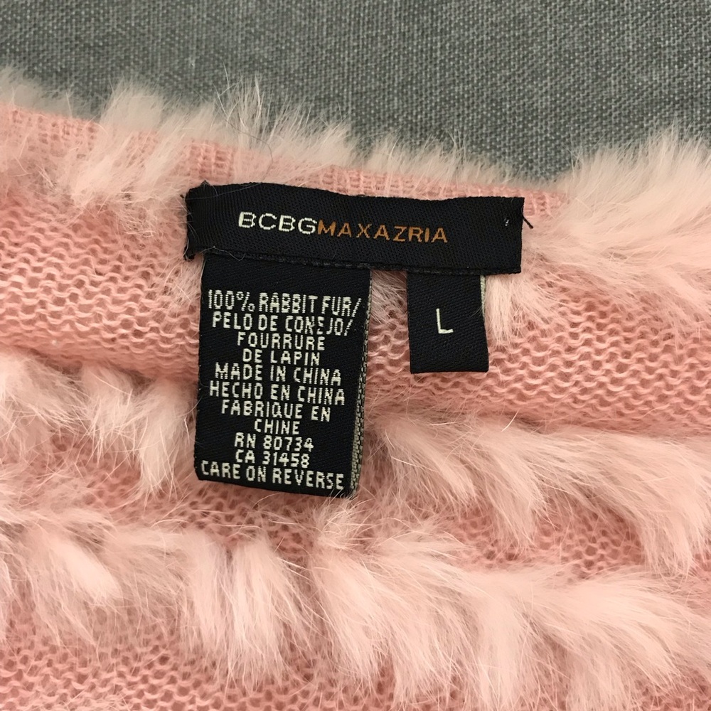 BCBGMaxAzria Blush Rabbit Fur Knit Jacket - Picture 11 of 11